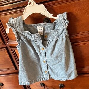 Carter's Light Blue Button Down Sleeveless Shirt